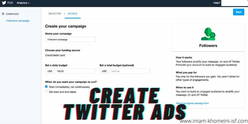 Create Twitter ads